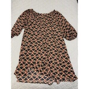 The Webster Miami Off Shoulder Mumu Dress Women’s XL Navy Blue Pink Swirl